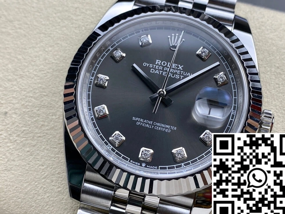 Dial Clean Rolex Diamond Datejust Factory Gray M126334-0006 0118
